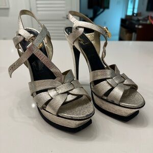 SALE!!! YSL Yves Saint Laurent TRIBUTE Gold Metallic Leather